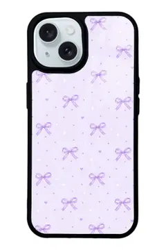 Lila Fiyonk desenli telefon kılıfı
