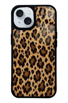 Altın Leopar desenli telefon kılıfı