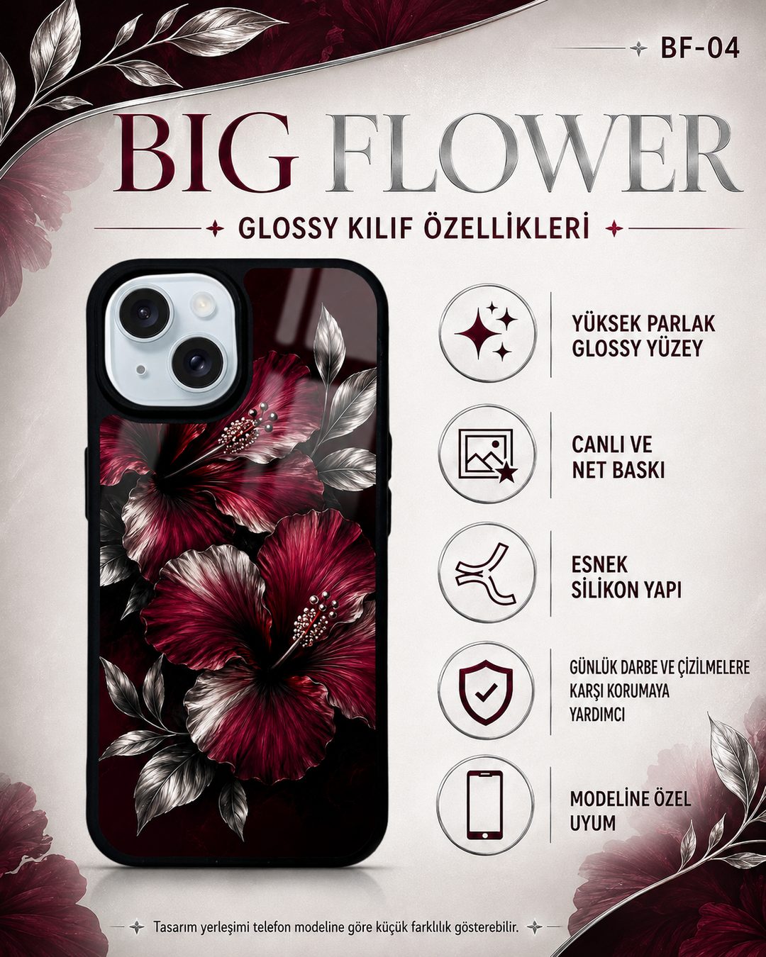 Big Flower 4 telefon kılıfı özellikleri