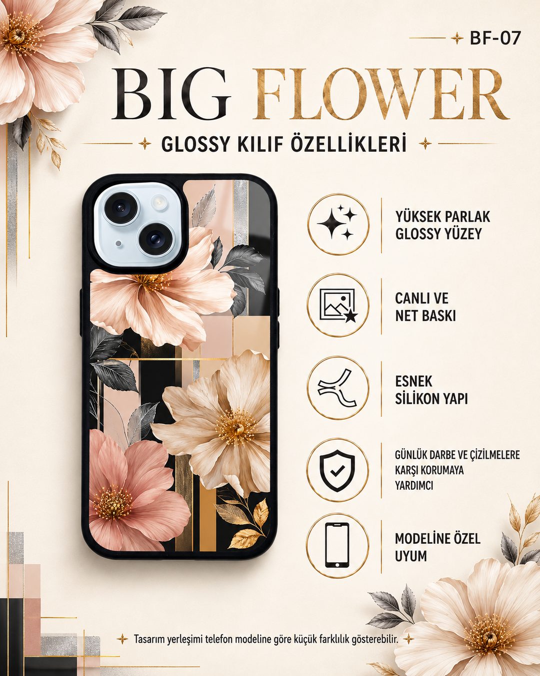 Big Flower 7 telefon kılıfı özellikleri