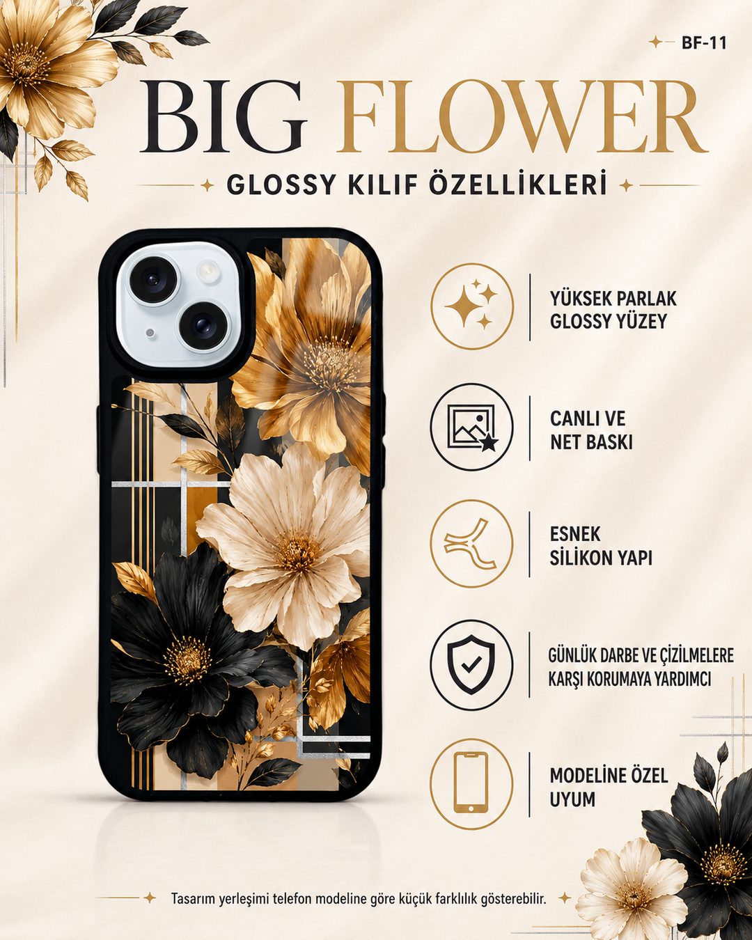 Big Flower 11 telefon kılıfı özellikleri