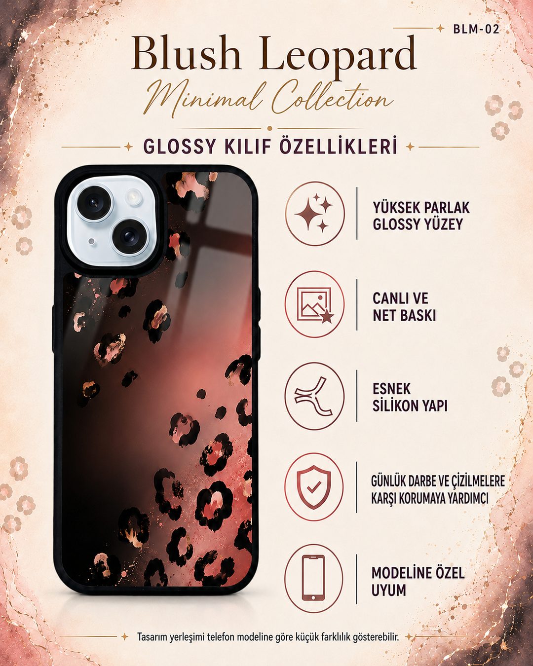 Blush Leopard Minimal 2 telefon kılıfı özellikleri