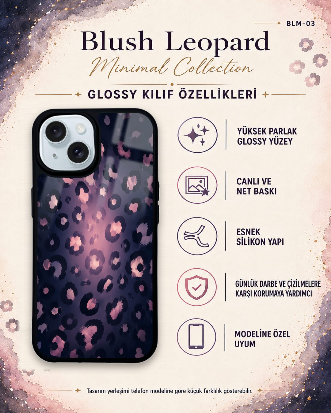Blush Leopard Minimal 3 telefon kılıfı özellikleri