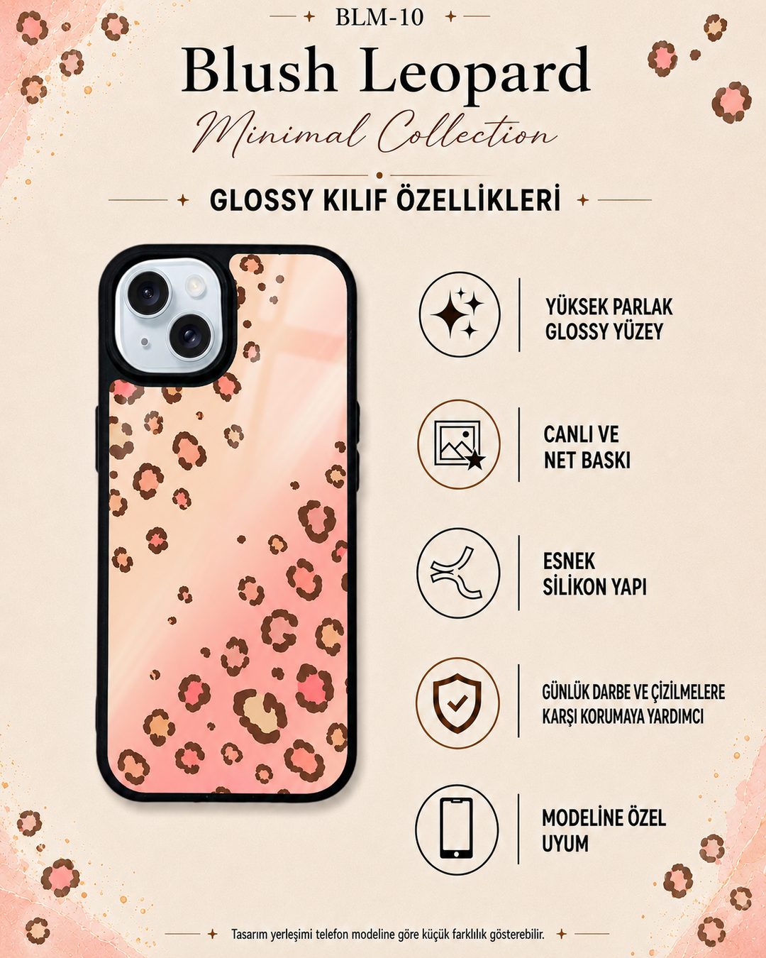 Blush Leopard Minimal 10 telefon kılıfı özellikleri