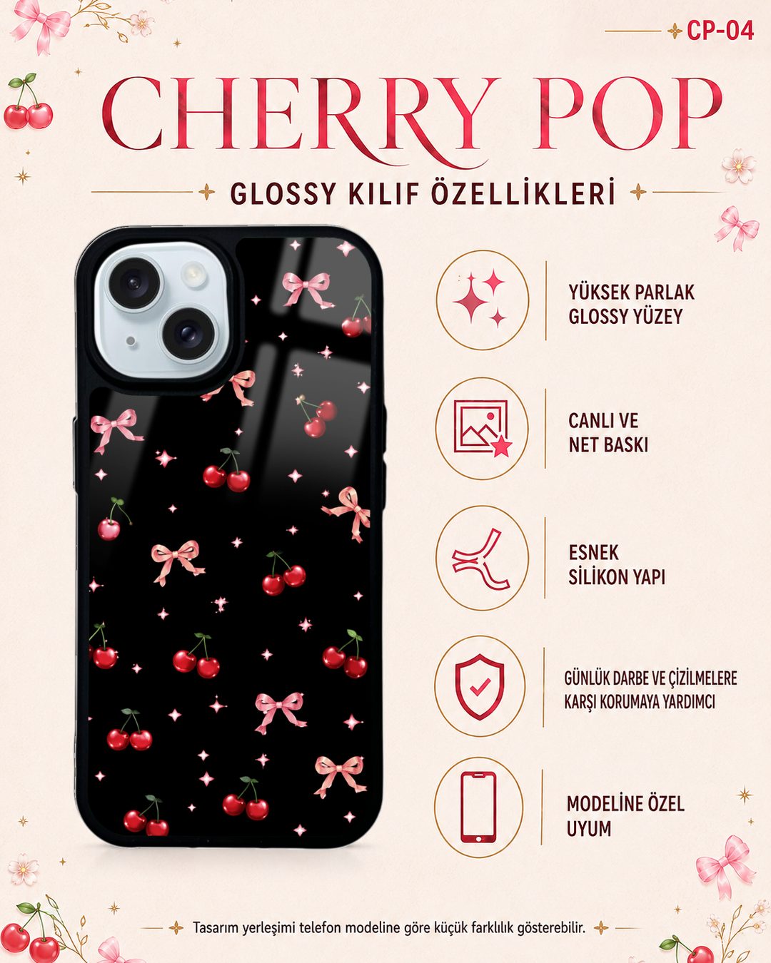 Cherry Pop 4 telefon kılıfı özellikleri