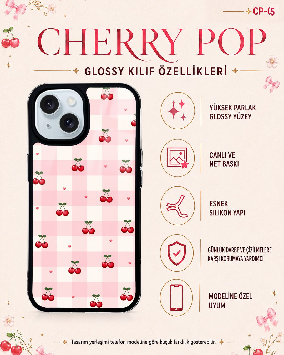 Cherry Pop 5 telefon kılıfı özellikleri