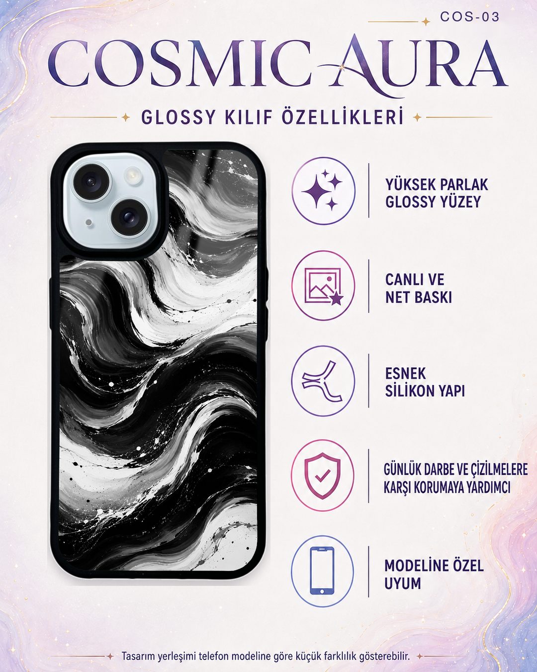Cosmic Aura 3 telefon kılıfı özellikleri