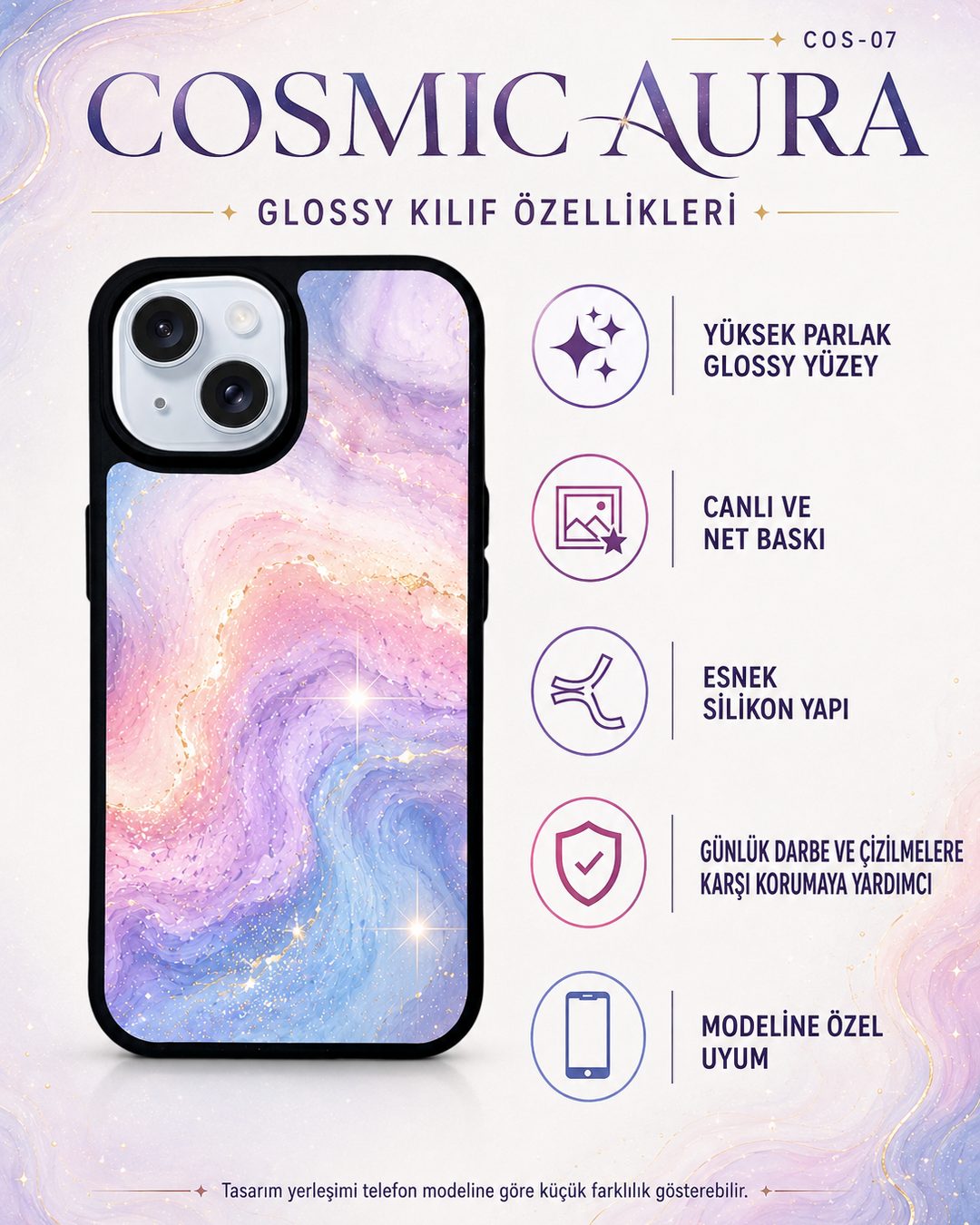 Cosmic Aura 7 telefon kılıfı özellikleri