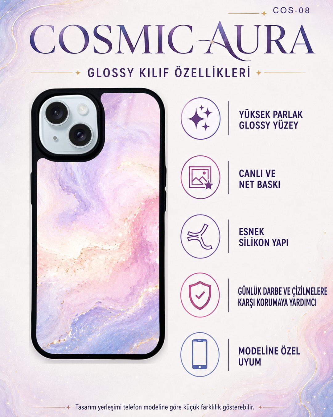 Cosmic Aura 8 telefon kılıfı özellikleri