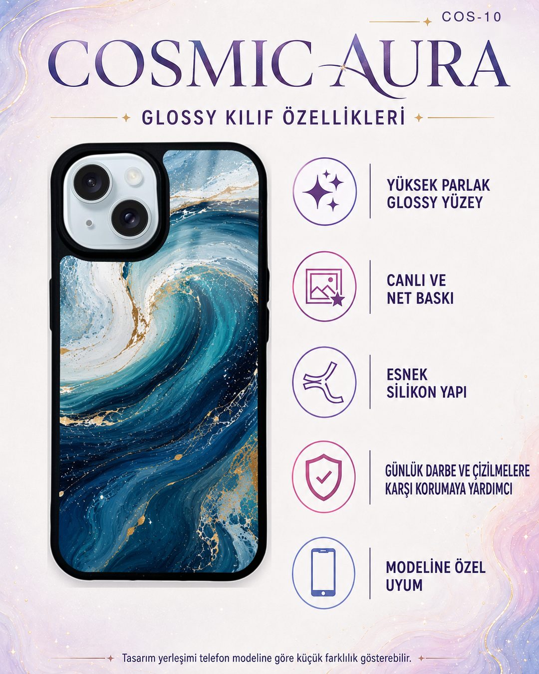 Cosmic Aura 10 telefon kılıfı özellikleri