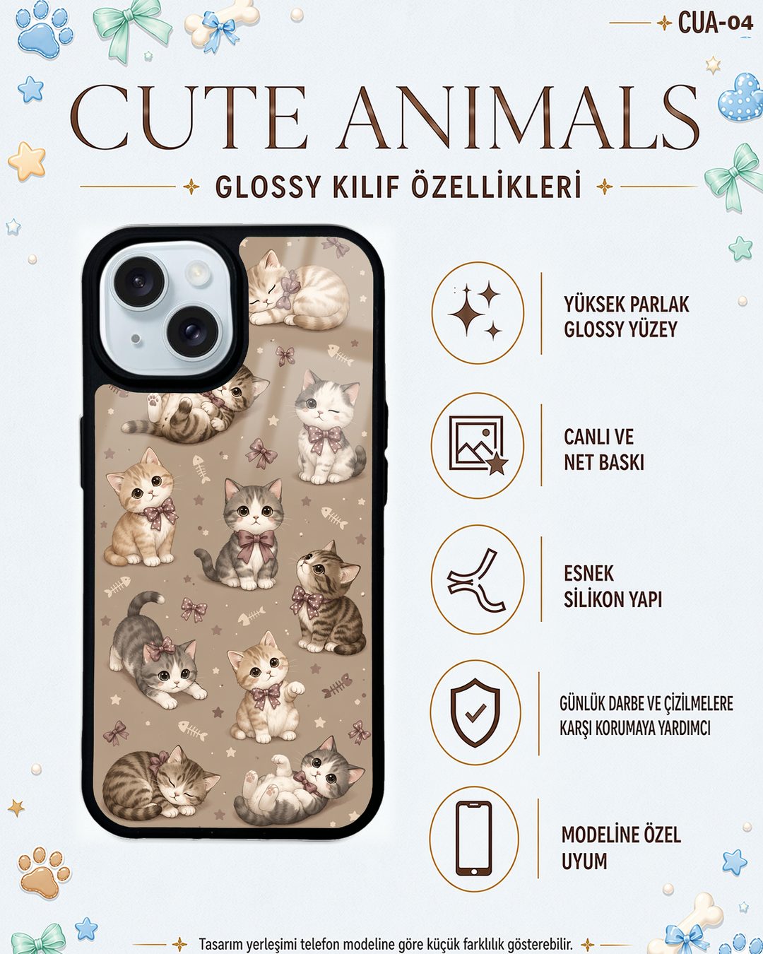 Cute Animals 4 telefon kılıfı özellikleri