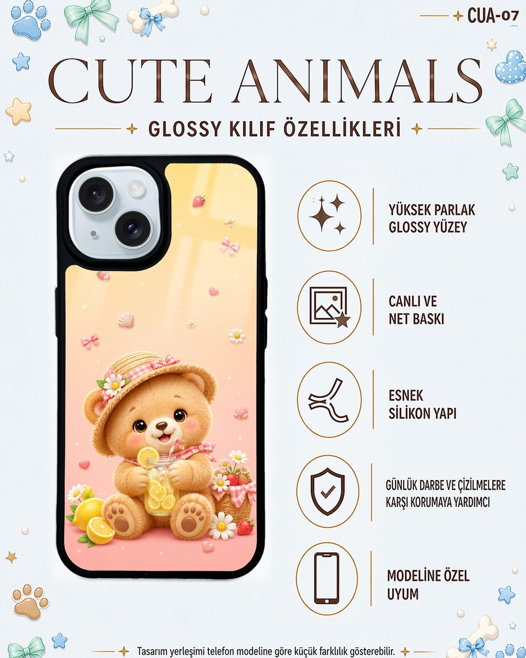 Cute Animals 7 telefon kılıfı özellikleri