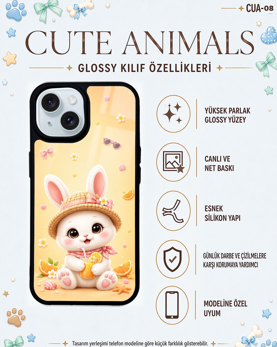 Cute Animals 8 telefon kılıfı özellikleri