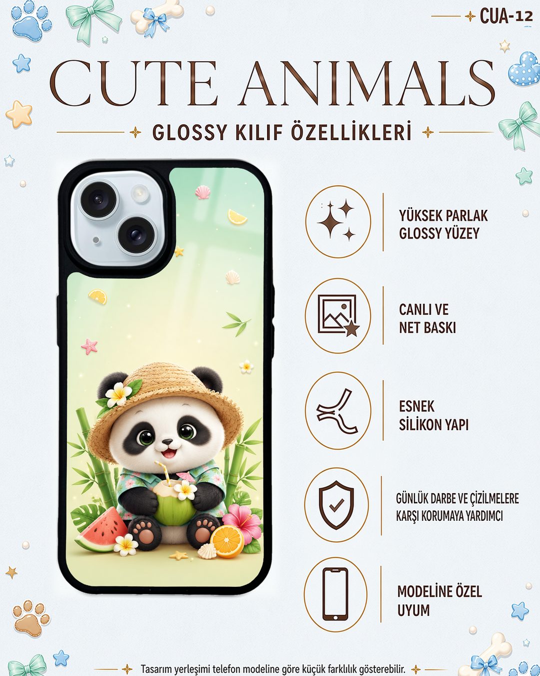 Cute Animals 12 telefon kılıfı özellikleri