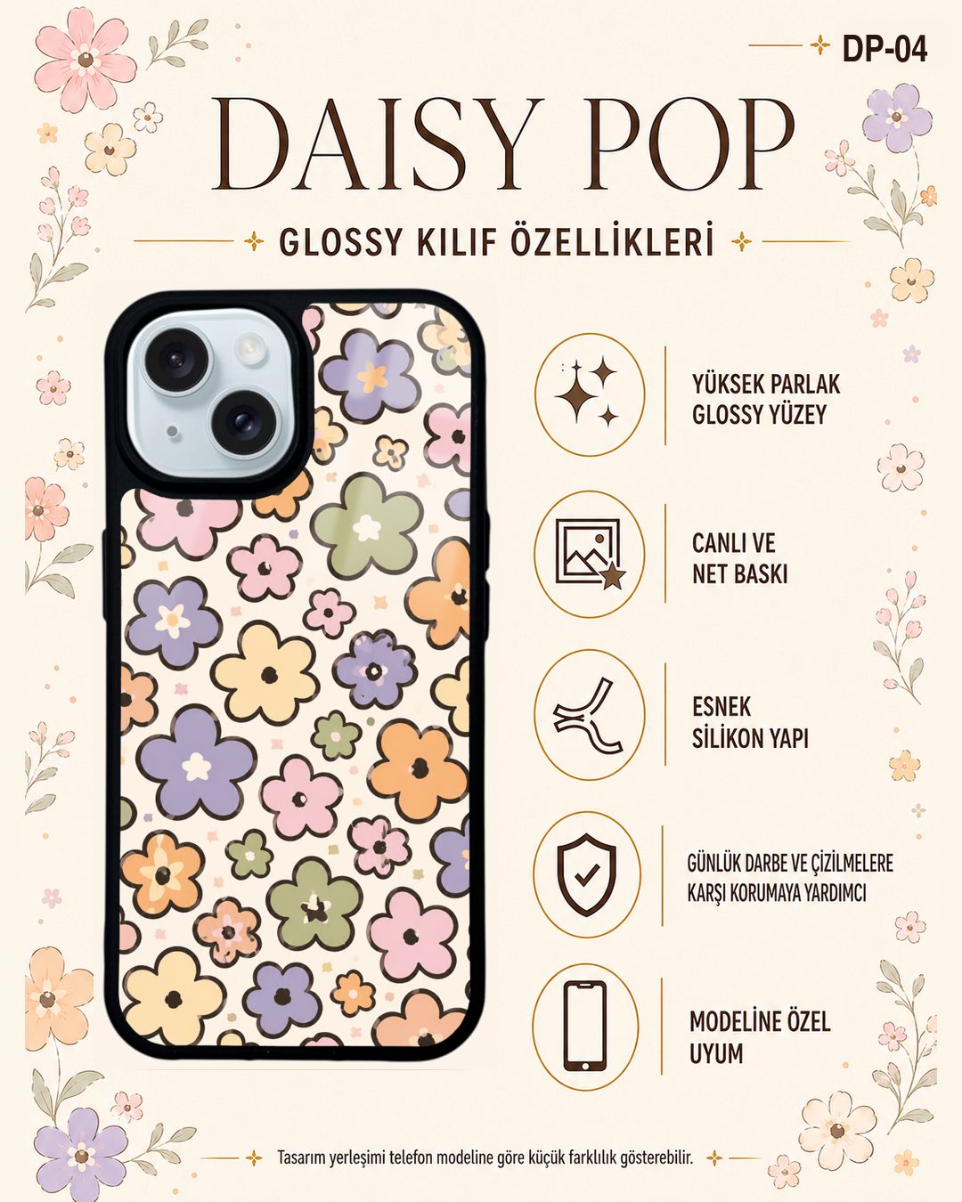 Daisy Pop 4 telefon kılıfı özellikleri