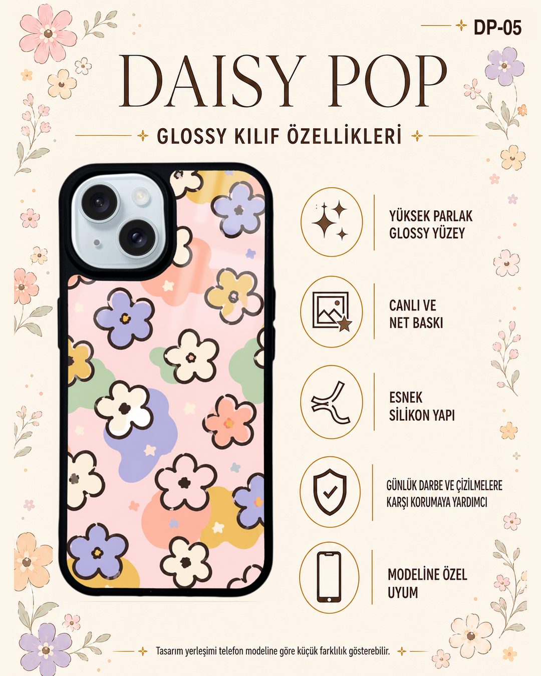 Daisy Pop 5 telefon kılıfı özellikleri