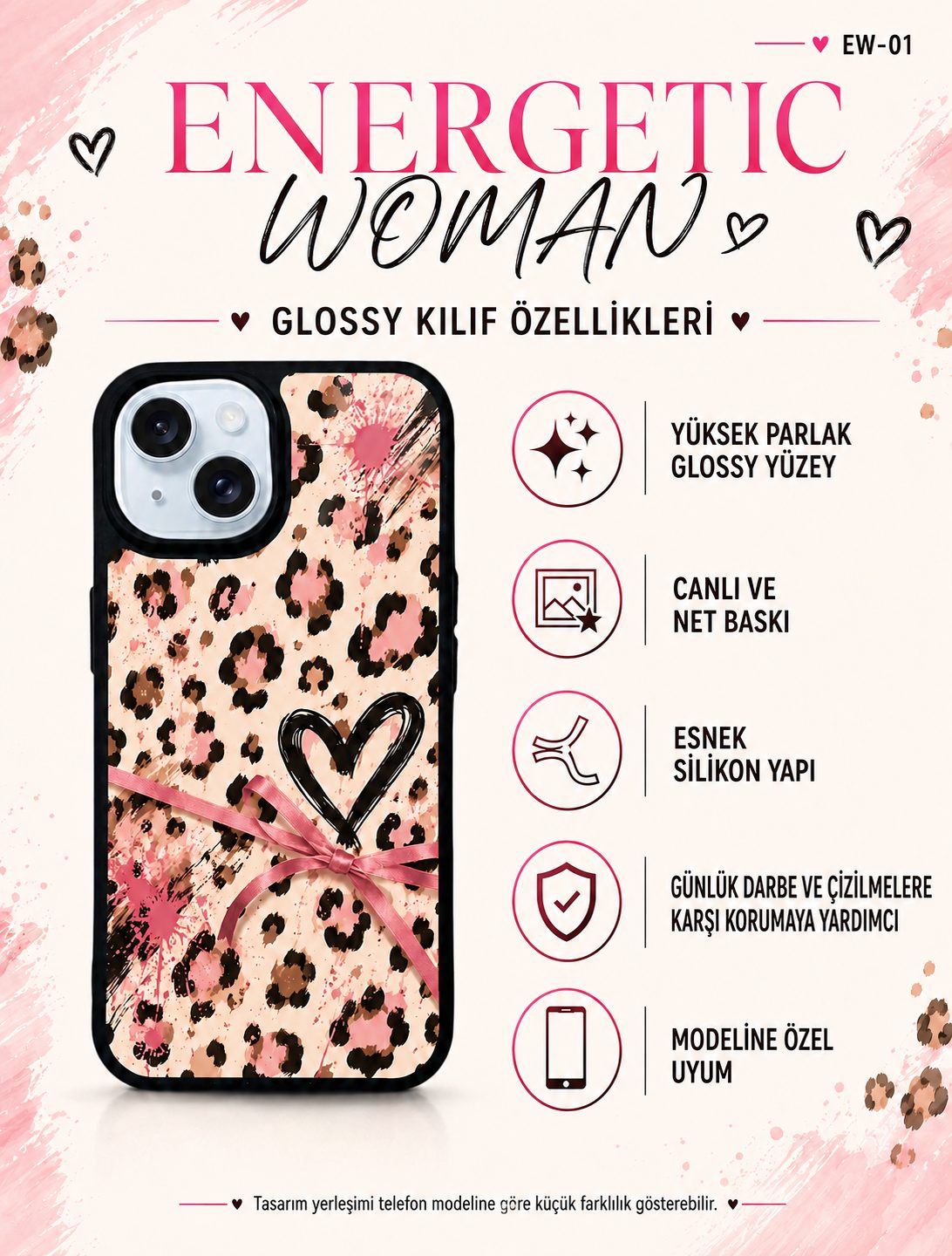 Energetic Woman 1 telefon kılıfı özellikleri
