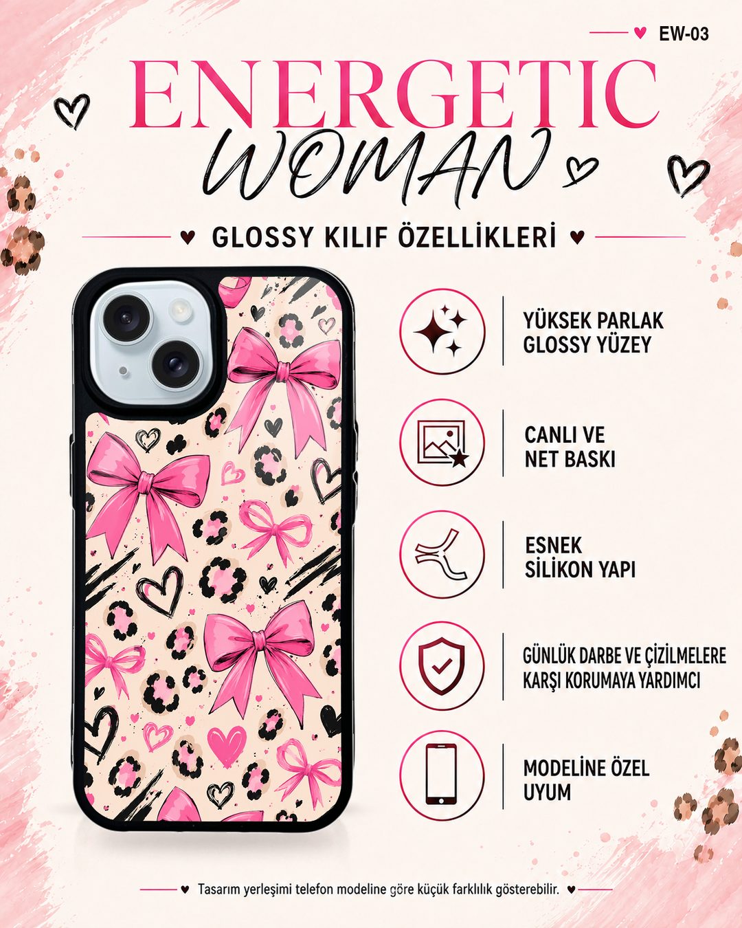 Energetic Woman 3 telefon kılıfı özellikleri