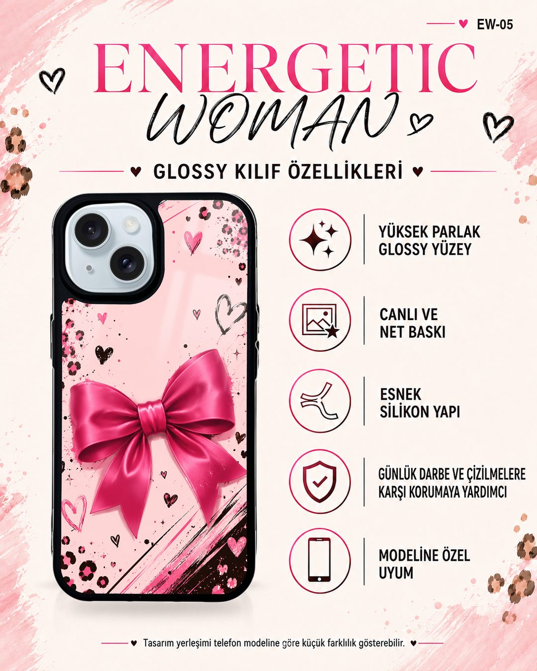 Energetic Woman 5 telefon kılıfı özellikleri