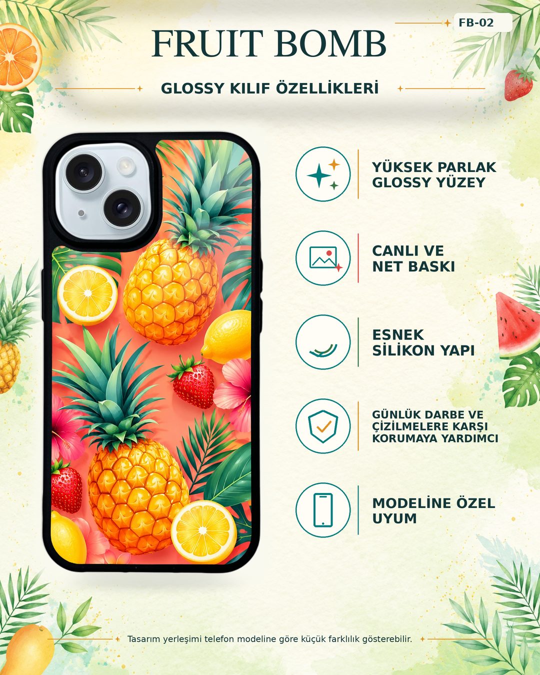 Fruit Bomb 2 telefon kılıfı özellikleri