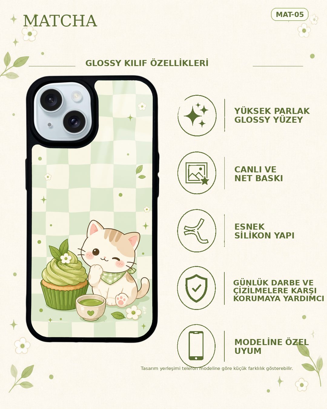 Matcha 5 telefon kılıfı özellikleri