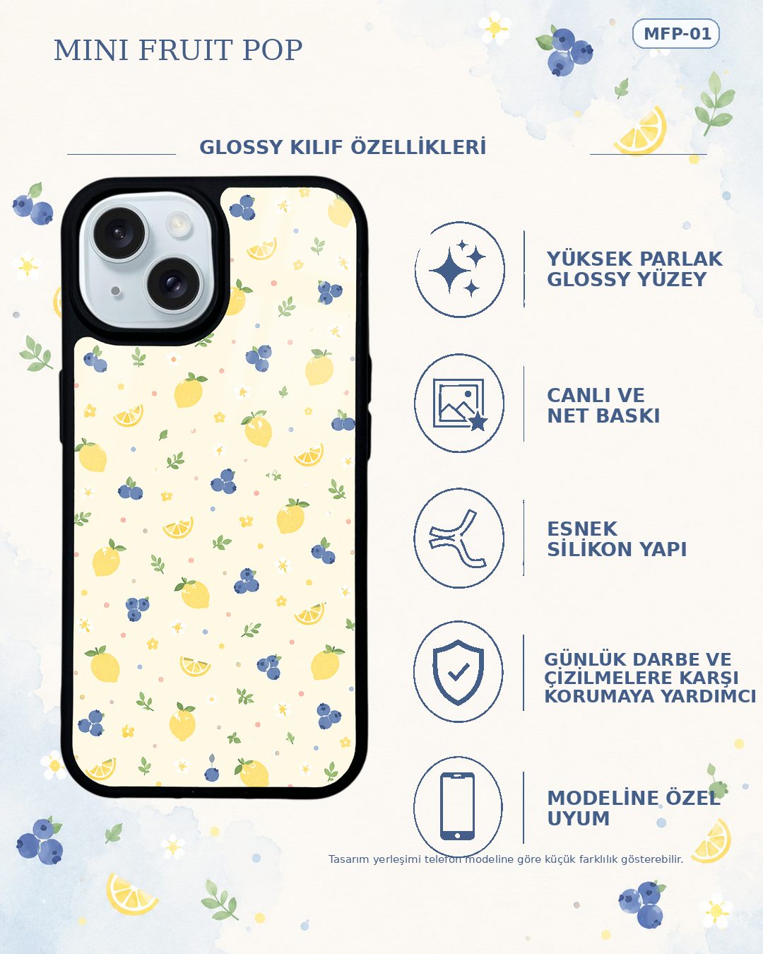 Mini Fruit Pop 1 telefon kılıfı özellikleri