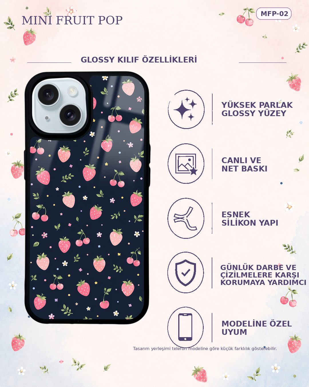 Mini Fruit Pop 2 telefon kılıfı özellikleri