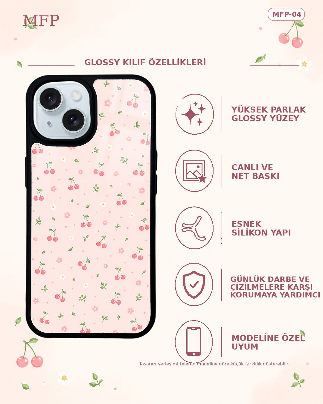 Mini Fruit Pop 4 telefon kılıfı özellikleri