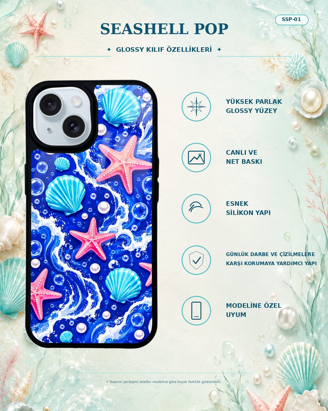 Seashell Pop 1 telefon kılıfı özellikleri