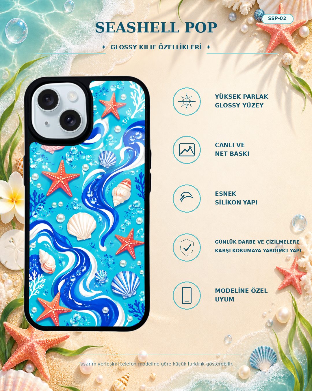 Seashell Pop 2 telefon kılıfı özellikleri