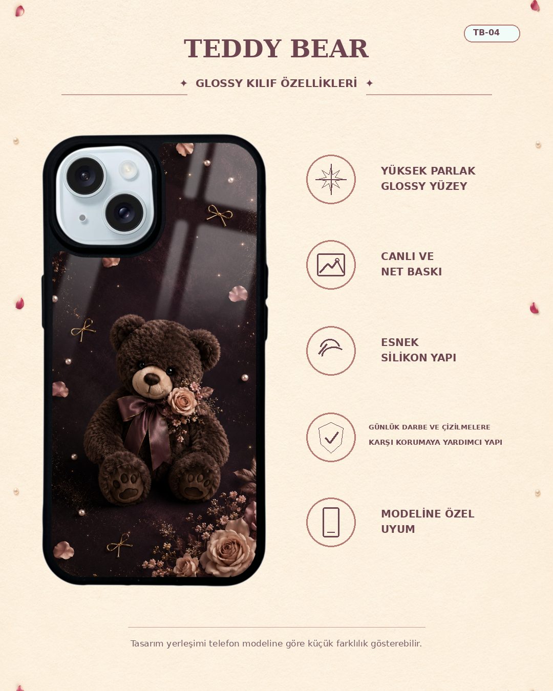 Teddy Bear 4 telefon kılıfı özellikleri