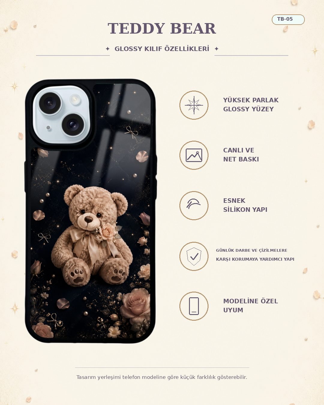 Teddy Bear 5 telefon kılıfı özellikleri