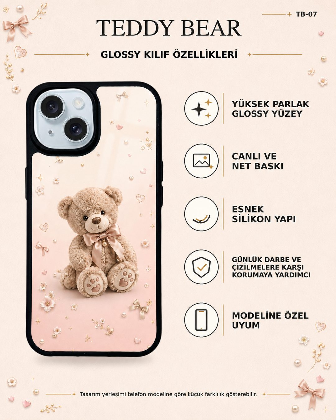 Teddy Bear 7 telefon kılıfı özellikleri