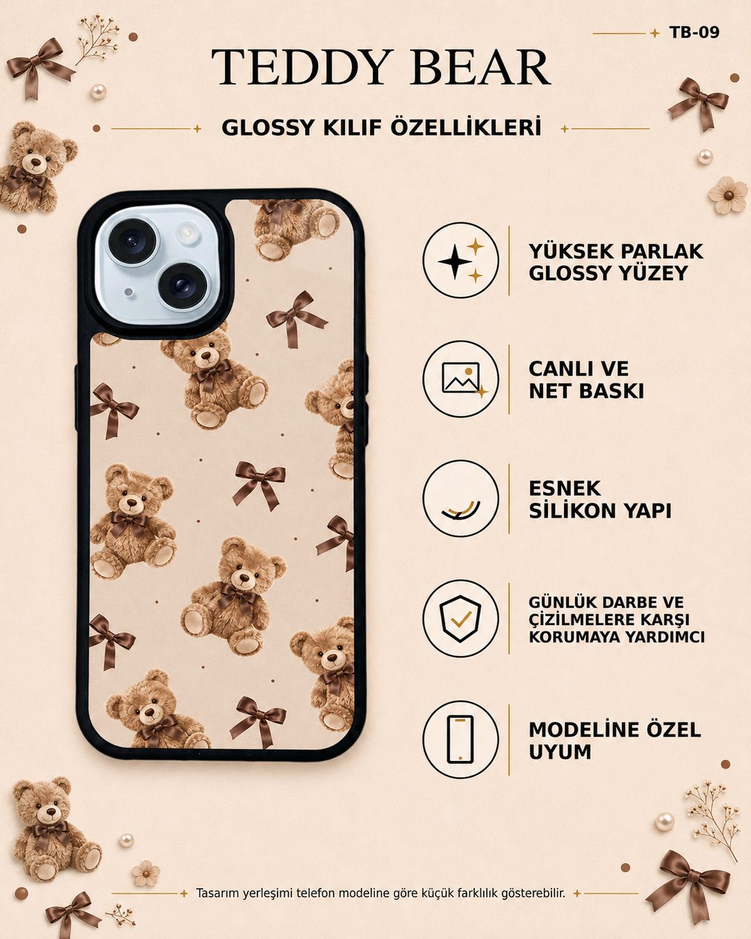Teddy Bear 9 telefon kılıfı özellikleri