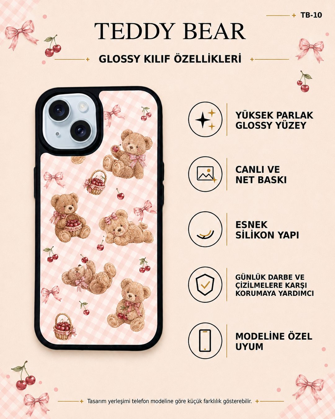 Teddy Bear 10 telefon kılıfı özellikleri