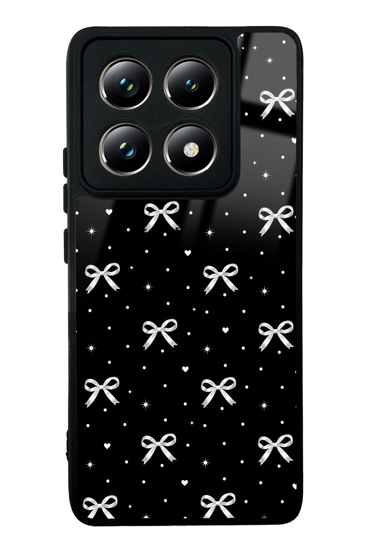Beyaz Fiyonk desenli telefon kılıfı — Xiaomi Mi 14T Pro