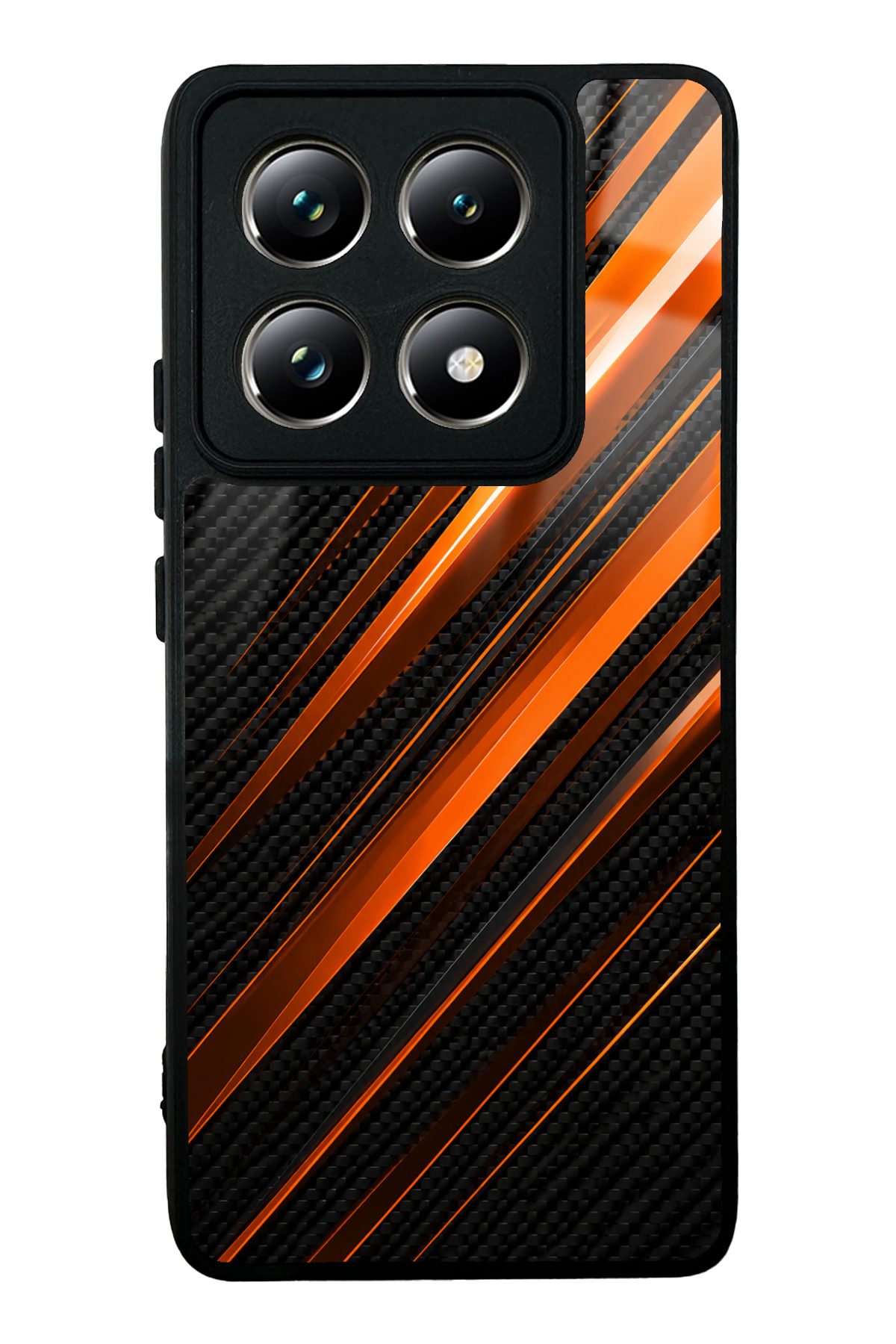 Amber karbon desenli telefon kılıfı — Xiaomi Mi 14T Pro