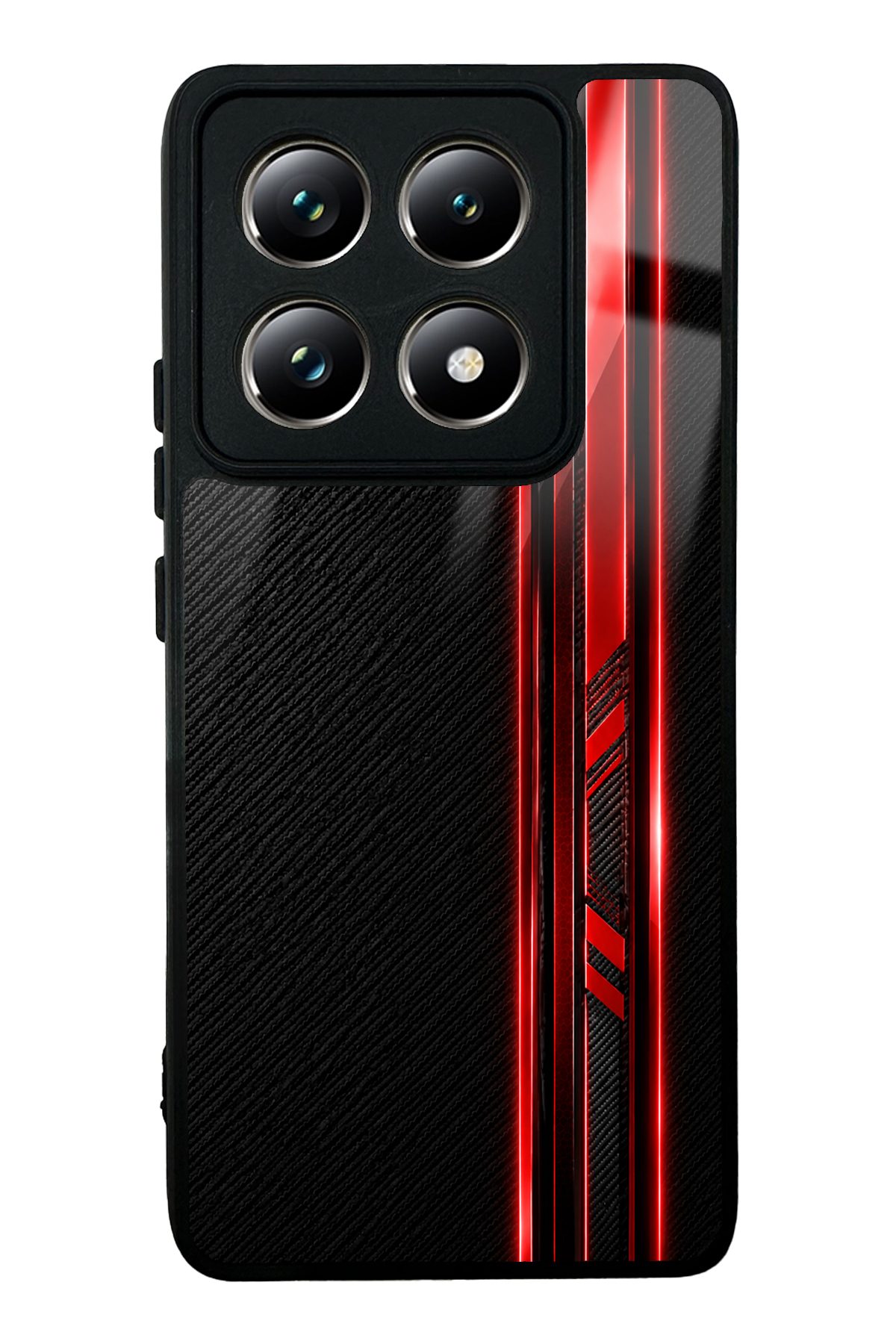 Kızıl Karbon desenli telefon kılıfı — Xiaomi Mi 14T Pro